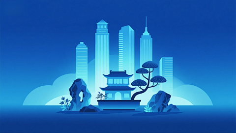 清透蓝佛山诗意画觉