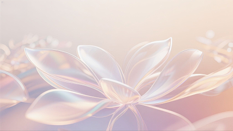 美业发布会背景 透明花瓣线条与梦幻感画面感